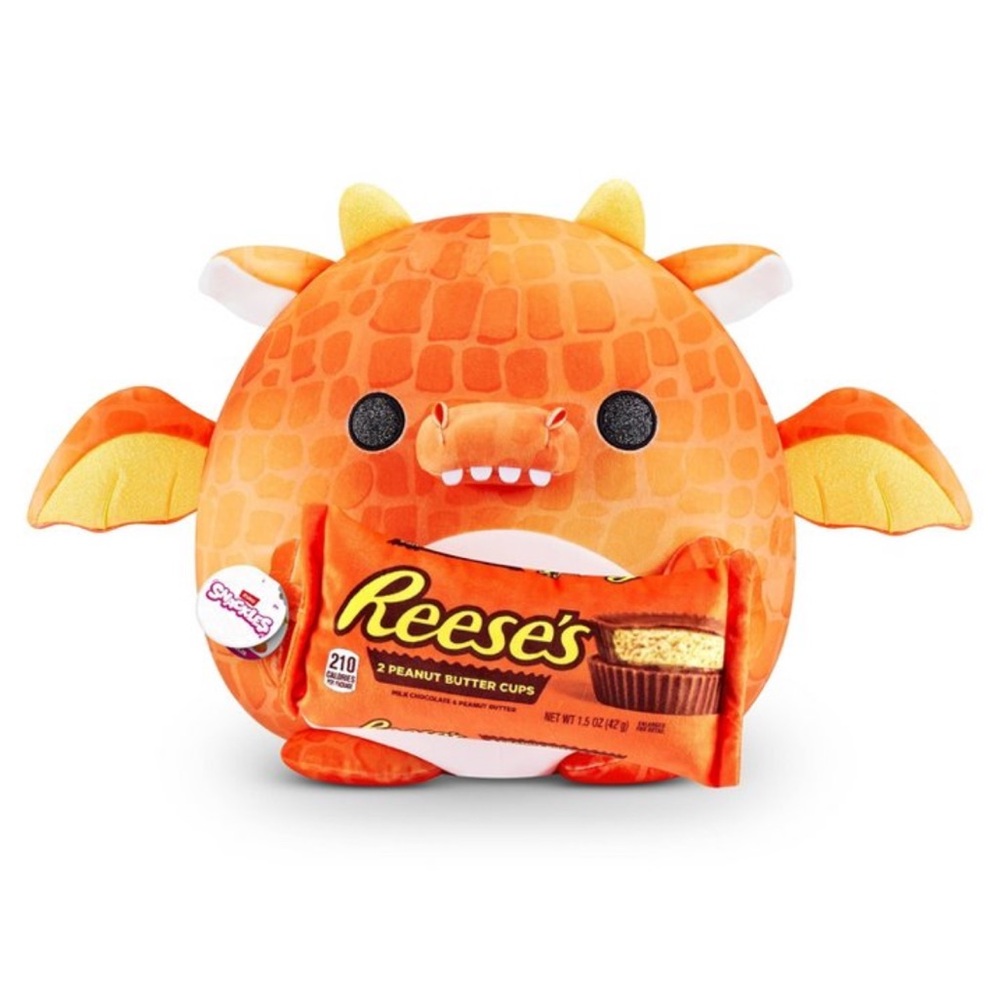 Zuru Snackles Orange Dragon Reese's Peanut Butter Cups Plush 14 inch Squishy Toy